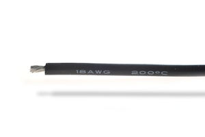 Cable 18AWG Noir (0.81mm²) silicone super souple - 1m