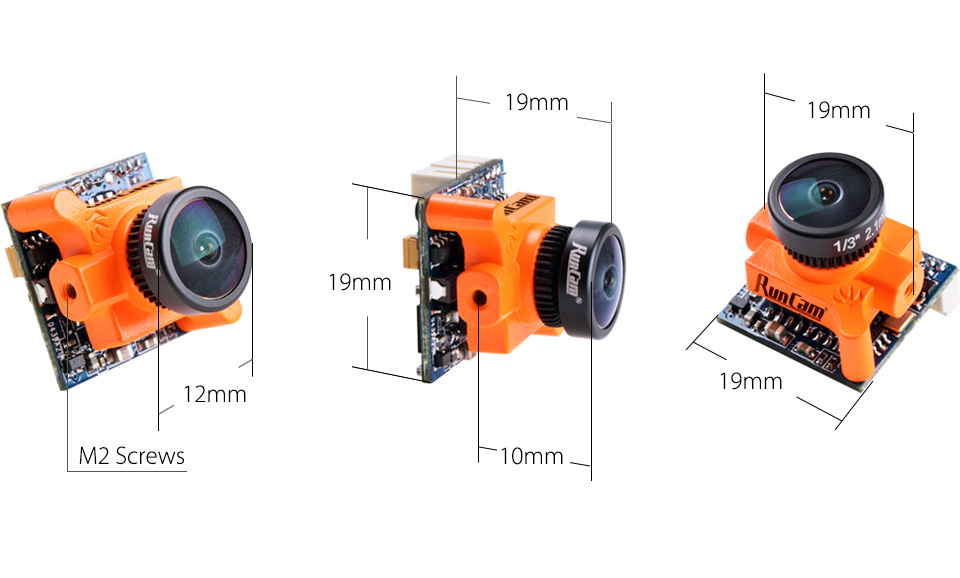 RunCam Micro Swift - lentille 2.1 (Orange) - MICRO-SWIFT-OR-L21-P - Dronelec