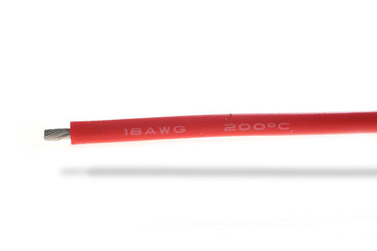 Cable 18AWG rouge (0.81mm²)  silicone super souple - 1m