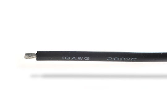 Cable 18AWG Noir (0.81mm²) silicone super souple - 1m