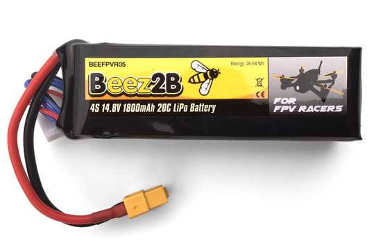 Batterie Lipo 4S 14.8v 1800mAh 20c pour FPV racer
