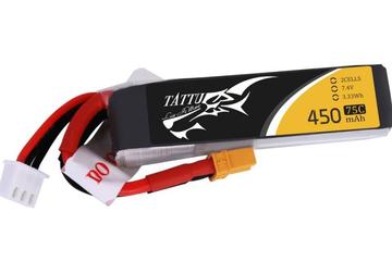 Lipo 450mAh 7.4V 75C 2S XT30 Long size - Tattu