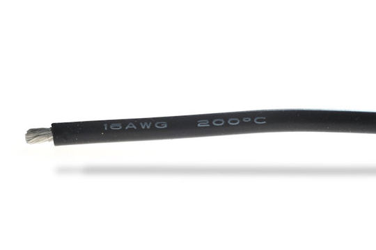Cable 16AWG Noir (1.32mm²) silicone super souple - 1m