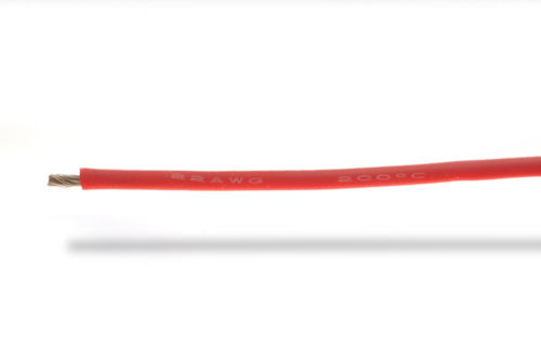 Cable 22AWG Rouge (0.32mm²) silicone super souple - 1m