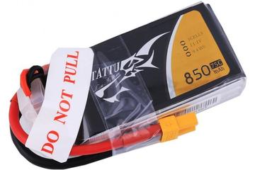 Lipo 850mAh 11.1V 75C 3S1P Tattu - XT60