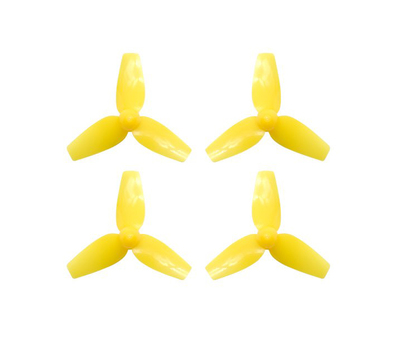 4 Hélices tripales Jaune 40mm pour Micro drones 75mm