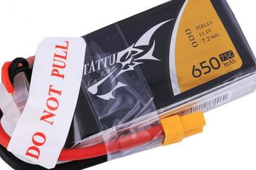 Lipo 650mAh 11.1V 75C 3S - Tattu