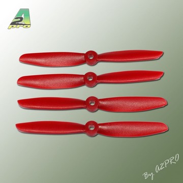 Kit 4 Hélices Fibre PTK 5x4.5 Rouges (2 CW+ 2 CCW)