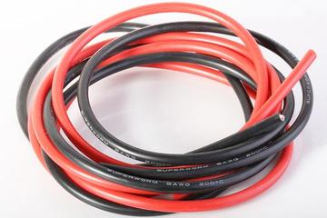 Cable siliconé AWG8 - 8,3² rouge & noir (2x1m)