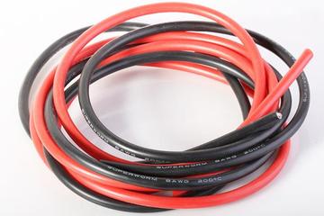 Cable siliconé AWG9 - 6,63² rouge & noir (2x1m)
