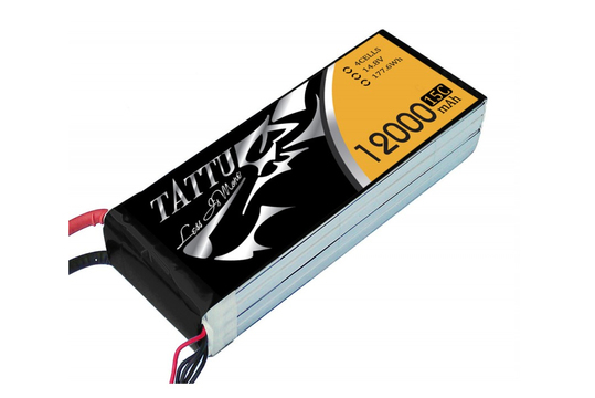 Tattu 12000mAh 14.8V 15/30C 4S1P Lipo Battery Pack