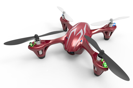 H107CHD Rouge avec caméra 2MP HD Mode 1 Hubsan