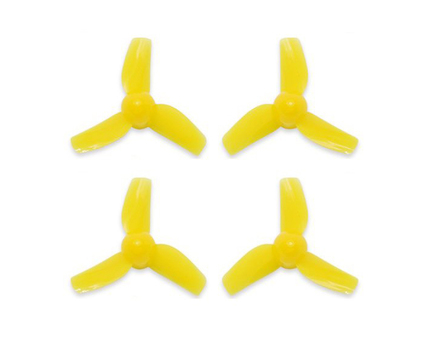 4 Hélices tripales Jaune 31mm pour Micro drones 65mm