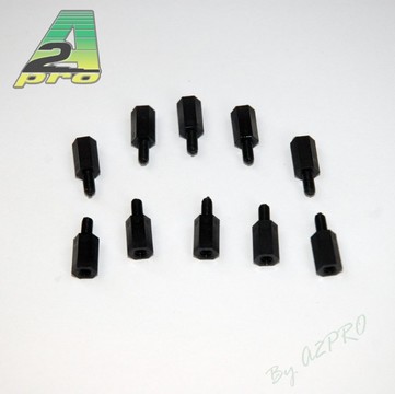 Entretoise nylon noir mâle-femelle M3x10 (10pcs)