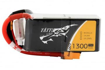 Lipo 1300mAh 14.8V 75C 4S - Tattu