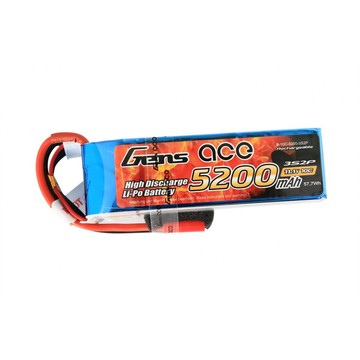 GensAce 5200mAh 11.1V 10/20C 3S2P Lipo Battery Pack