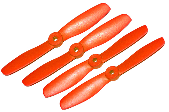 Hélice PTK fibre 5x4,5 demi bullnose Orange (2 paires CW+ CCW)