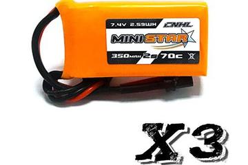 Lipo 350mah 2S 70C Ministar CNHL (X3)