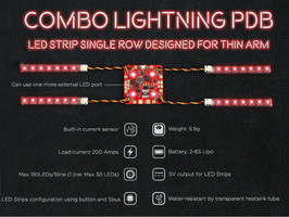 Platine LED simple rangé 'Lightning PDB' - FuriousFPV