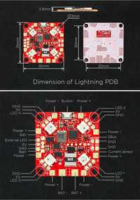 Platine LED simple rangé 'Lightning PDB' - FuriousFPV