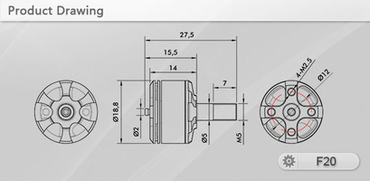 Set de 4 moteurs F20 1406 4100Kv T-Motor