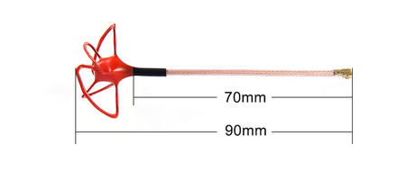 Antenne VTX BattleRC - connecteur IPEX (U.FL) - Rouge