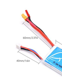 Pack 2 Lipo 2S 450mAh 80C BETAFPV - XT30 & JST