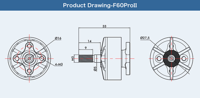 F60 PRO II 2500Kv Noir T-Motor